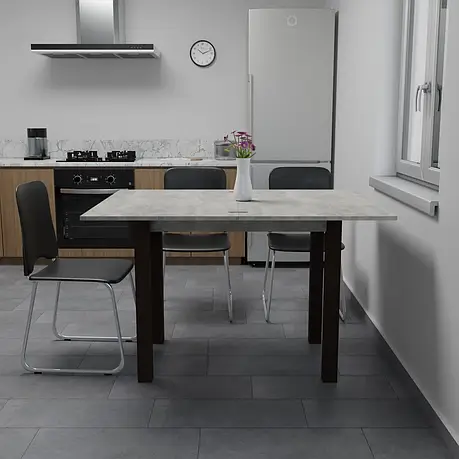 Стіл обідній розкладний Neman ЮК, колір  Бетон/Венге, фото 1