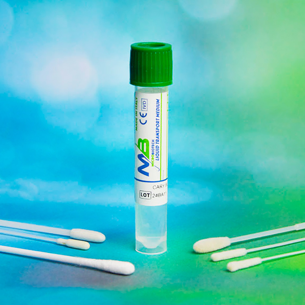 Зонд-тампон з середовищем Cary Blair в транспортній пробірці 13x80 мм, віскоза, пластик, Стерильний аплікатор