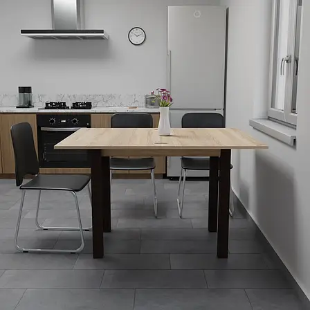 Стіл обідній розкладний Neman ЮК, колір дуб сонома венге, фото 2