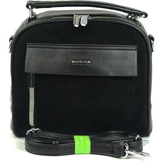 Черная замшевая женская маленькая сумка с ручкой - фото 3 - id-p2107672359