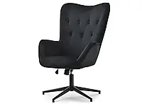 Шикарное кресло trini, черное вращающееся бархатное кресло-качалка