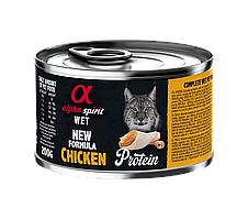 Повнораціонний вологий корм Alpha Spirit Chicken Protein з куркою для дорослих котів 200 г (as311209)