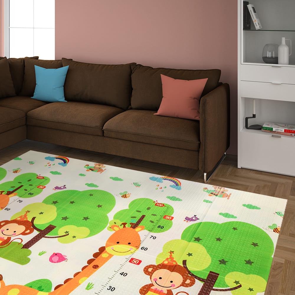 Дитячий килимок ігровий Ростомер - Тварини зі словами 180х200х0,8 см Великий мат на підлогу розвиваючий (266)