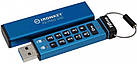 USB Флеш-накопичувач 16GB Kingston IronKey Keypad 200 Type-A Blue (IKKP200/16GB), фото 3
