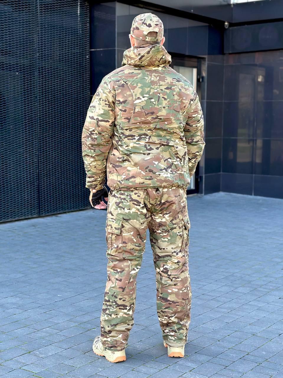 Мужские тактические зимние штаны мультикам omni-heat, военные водоотталкивающие брюки рип стоп аmu mil - фото 2 - id-p2107668040