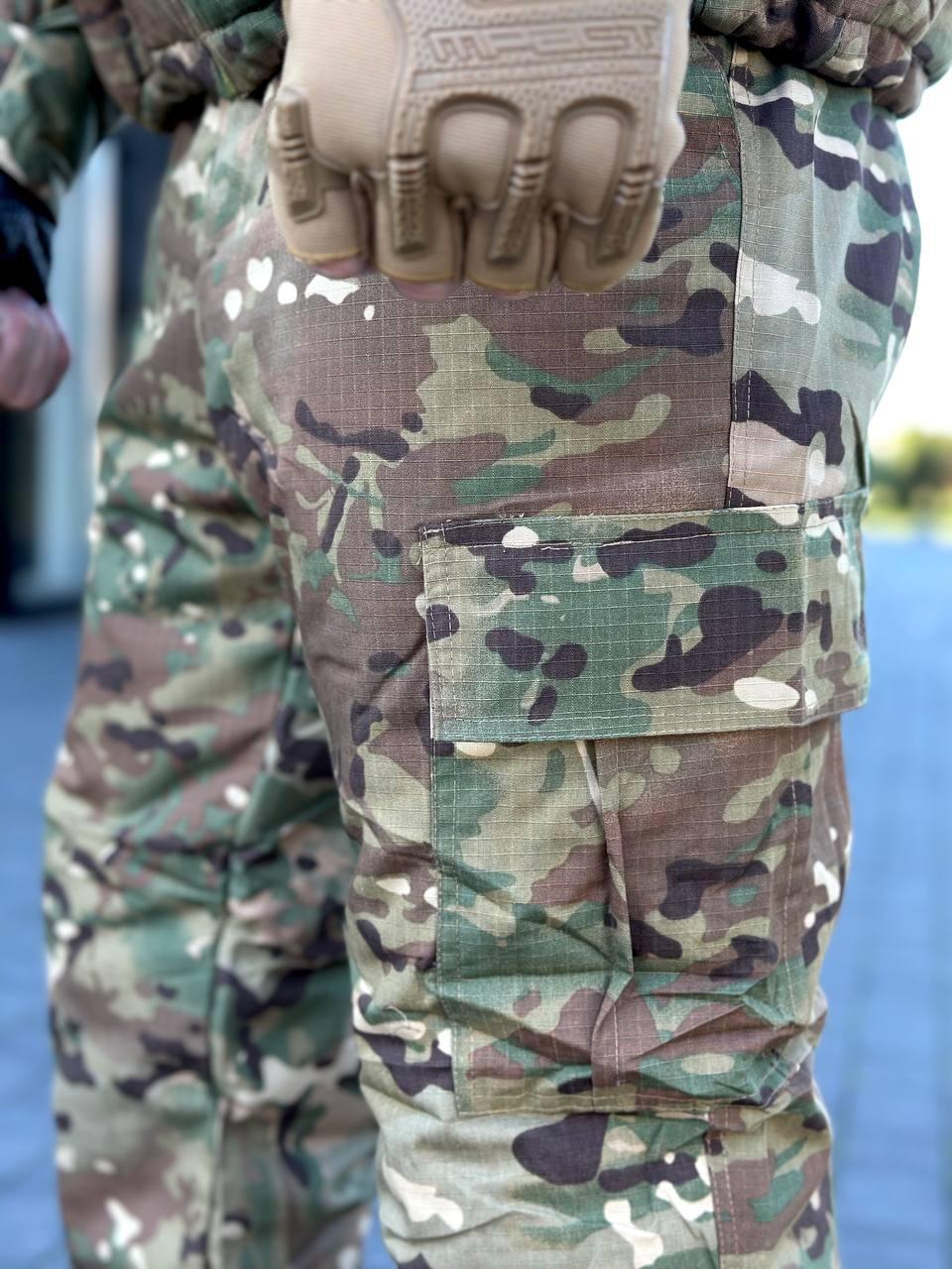 Мужские тактические зимние штаны мультикам omni-heat, военные водоотталкивающие брюки рип стоп аmu mil - фото 3 - id-p2107668040