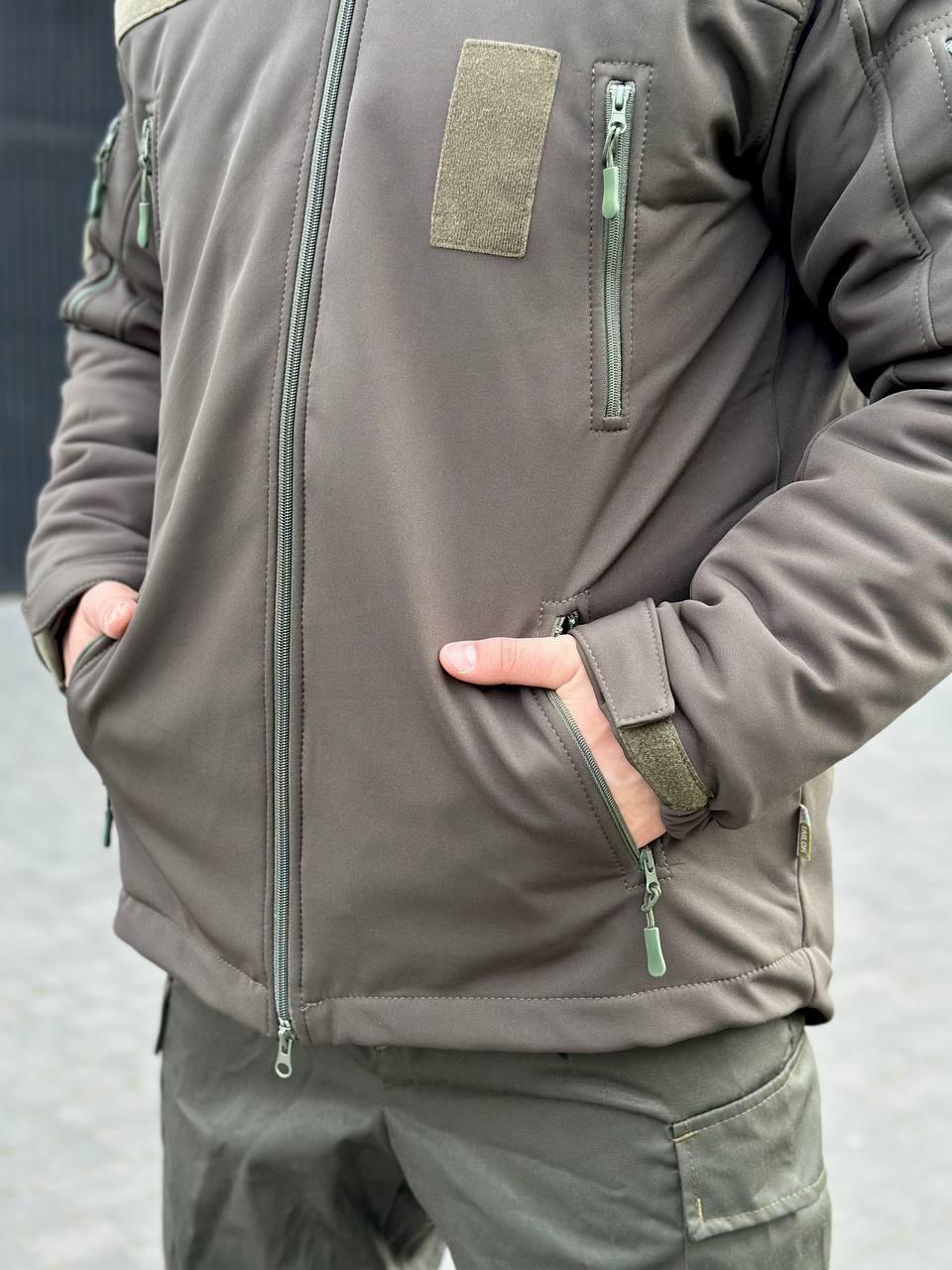 Тактическая куртка олива зимняя Omni-Heat SoftShell, Военная куртка влагостойка мужская софт шейл хаки 50 аmu - фото 8 - id-p2107668808