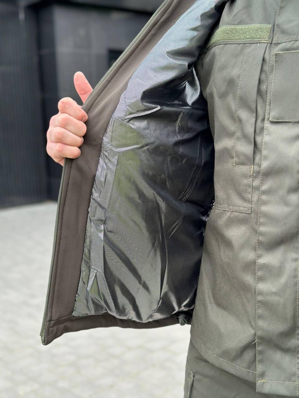 Тактическая куртка олива зимняя Omni-Heat SoftShell, Военная куртка влагостойка мужская софт шейл хаки 50 аmu - фото 9 - id-p2107668808