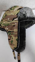 Тактическая зимняя шапка ушанка для военных камуфляжная с флисовой подкладкой, армейская тактическая ушанка