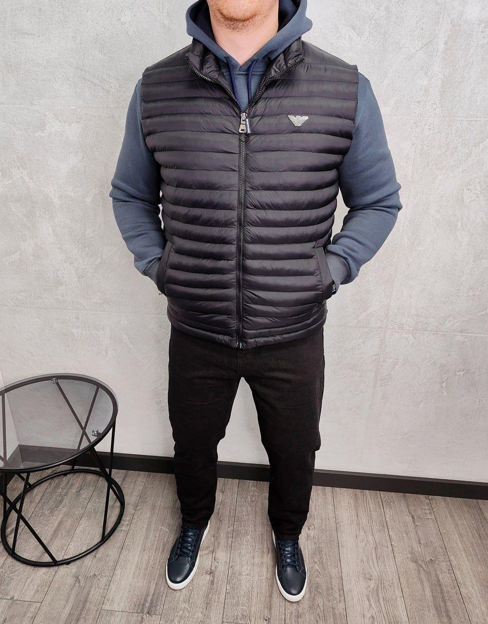 Чоловічий жилет Armani H4256 чорний, фото 1