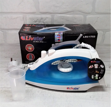 Праска Livstar LSU-1753 з тефлоновою підошвою 1400Вт | Праска парова Лівстар