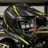 Кросовий мотошолом ендуро мотард чорно-зелений мат, фото 3
