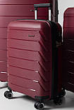Валіза середня M поліпропілен бордо 66х44х26+5/77л/3.7кг/Snowbal 33603, фото 9