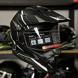 Кросовий мотошолом ендуро мотард сірий мат, фото 3