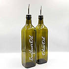 Набір скляних пляшок для олії та оцту з дерев'яною підставкою 2 шт. 750 мл (англ.), фото 5