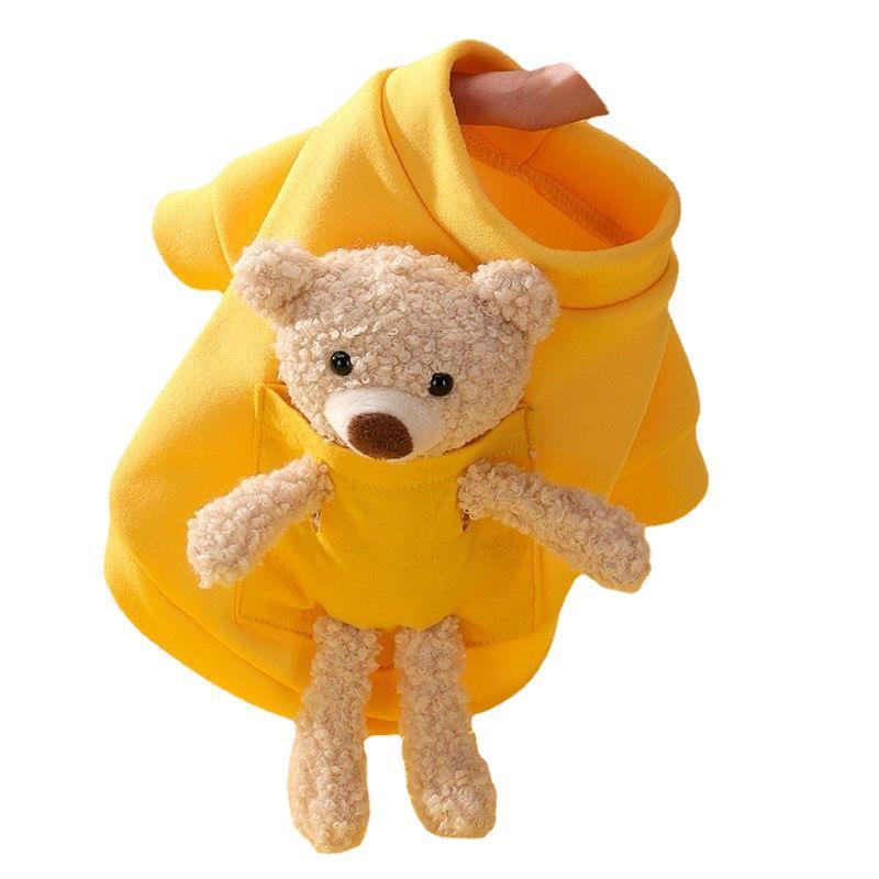 Светр з ведмедем у кишені для котів Pet Style "Тедді" Жовтий