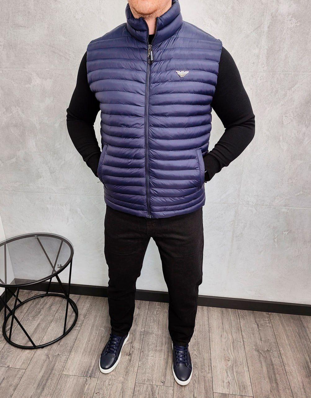 Чоловічий жилет Armani H4255 синій, фото 1