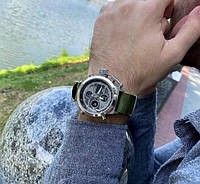 Комбінований наручний військовий чоловічий годинник для виживання 2в1 стрілочний і цифровий Amst 3003 silver-green