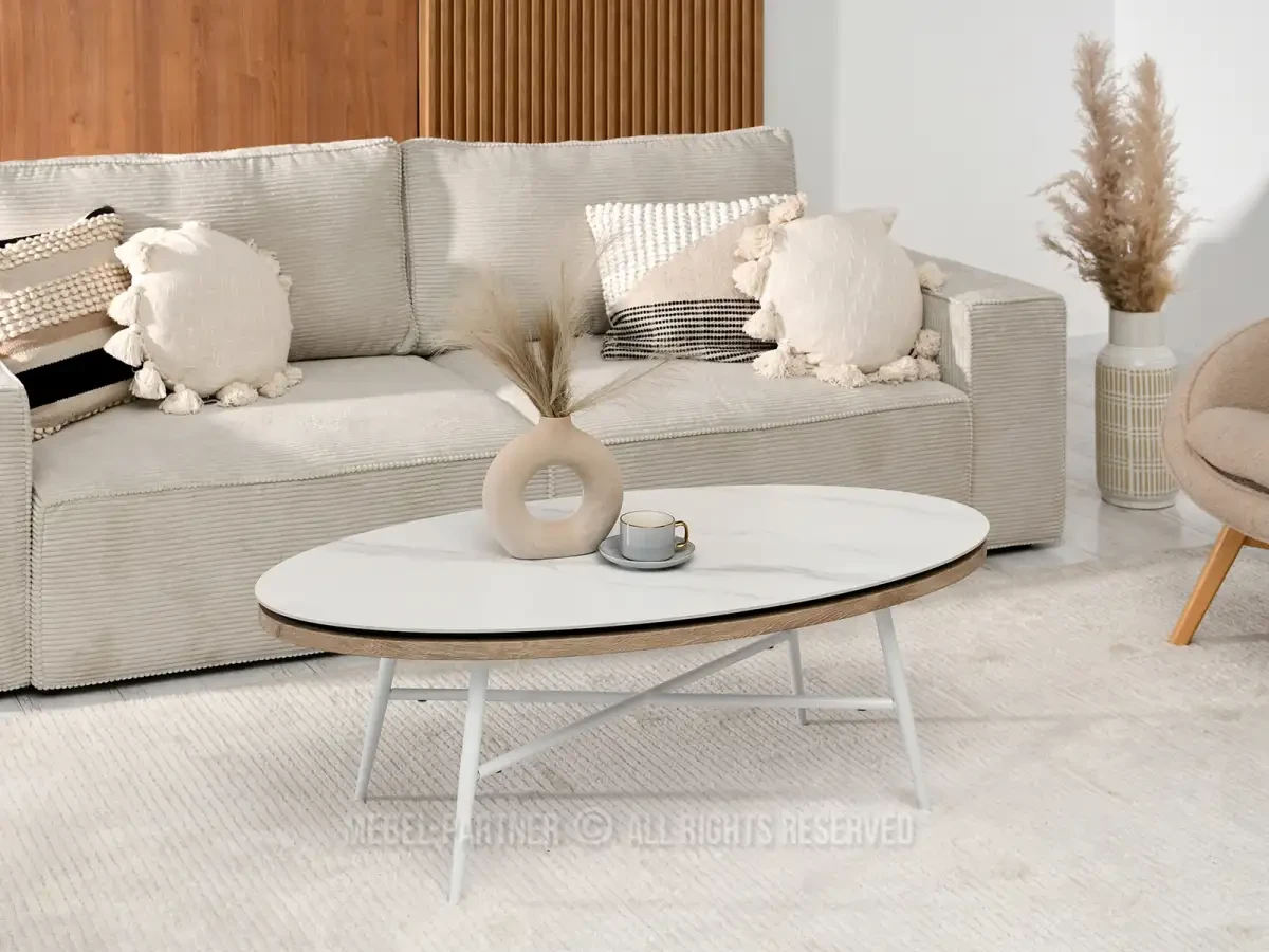 Sonoma tavolo белый мраморный стол на белой основе для гостиной - фото 3 - id-p2107618545