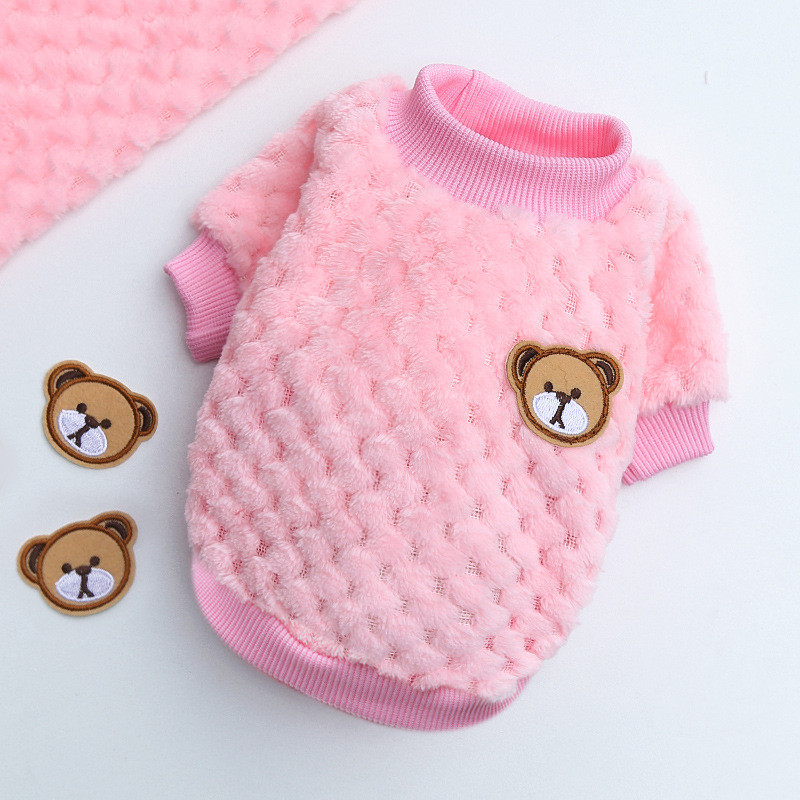 В'язаний махровий светр для котів Pet Style "Ведмедик" Рожевий XS
