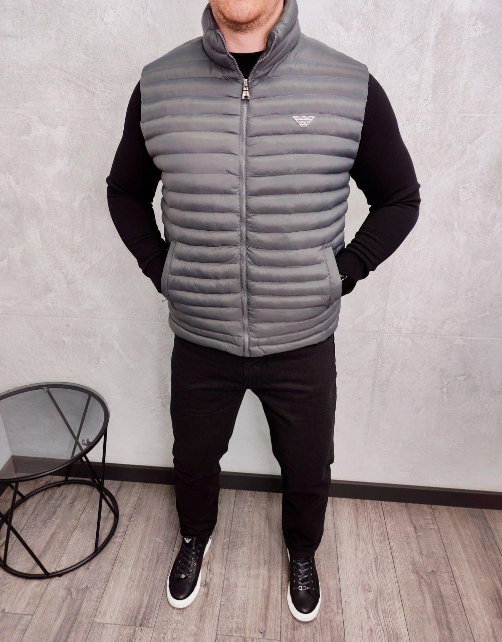 Чоловічий жилет Armani H4254 сірий, фото 1