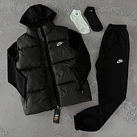 Спортивний костюм + Жилетка Nike весна\осінь турецька двонитка (шкарпетки в подарунок), Найк костюм чоловічий