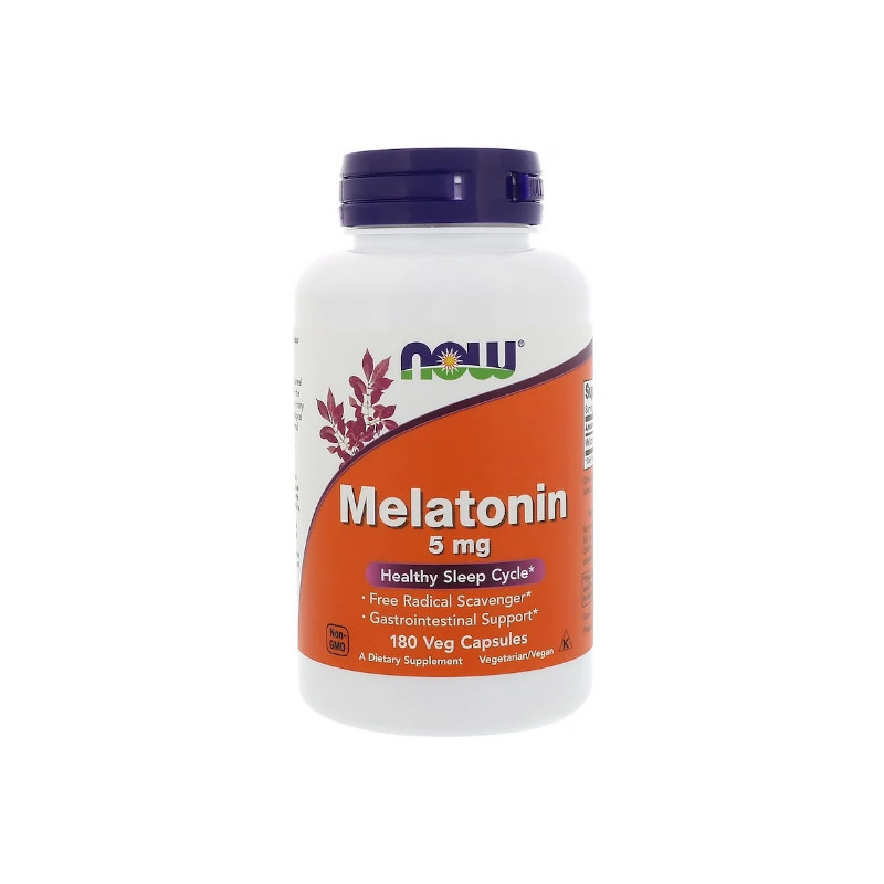 Мелатонін Melatonin, 5 мг, Now Foods, 180 капсул