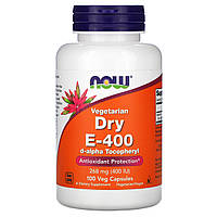 Вегетарианский витамин Е "Vegetarian Dry E-400" 400 МЕ (268 мг), Now Foods, 100 капсул