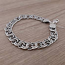 Срібний браслет чоловічий бісмарк масивний. Широкий – 8 мм Довжина 24 см, фото 6