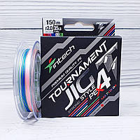 Плетений тонучий шнур для рибалки Intech Tournament Jig Style PE X4 Multicolor 150m 0.270мм #2.5