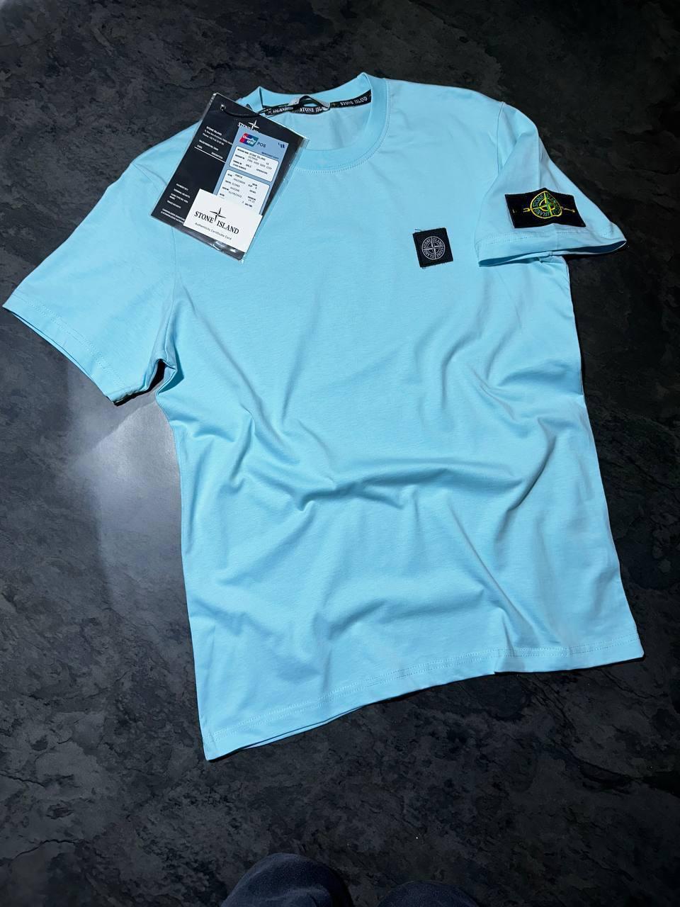 Чоловіча футболка STONE ISLAND D11793 блакитна S