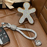 Брелок для автоключів із серцем сірий, фото 2