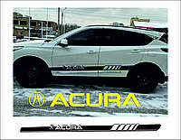 Наклейка плотерная 2 шт ACURA ПОЛОСА НА БОК 210*14см цвет на выбор как и размер