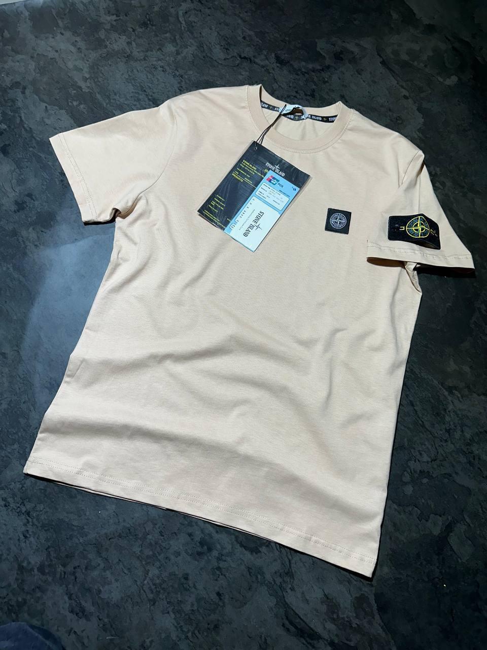 Чоловіча футболка STONE ISLAND D11792 бежева S