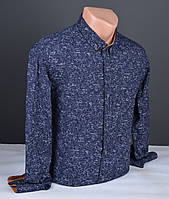 Мужская рубашка G-port с узором синяя Турция 1158