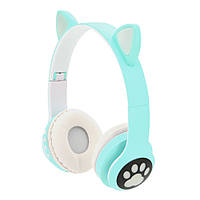 Бездротові навушники Bluetooth Cat Ear VZV-23M Led, Green
