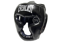 Боксерський шолом закритий Everlast із еко-шкіри чорний