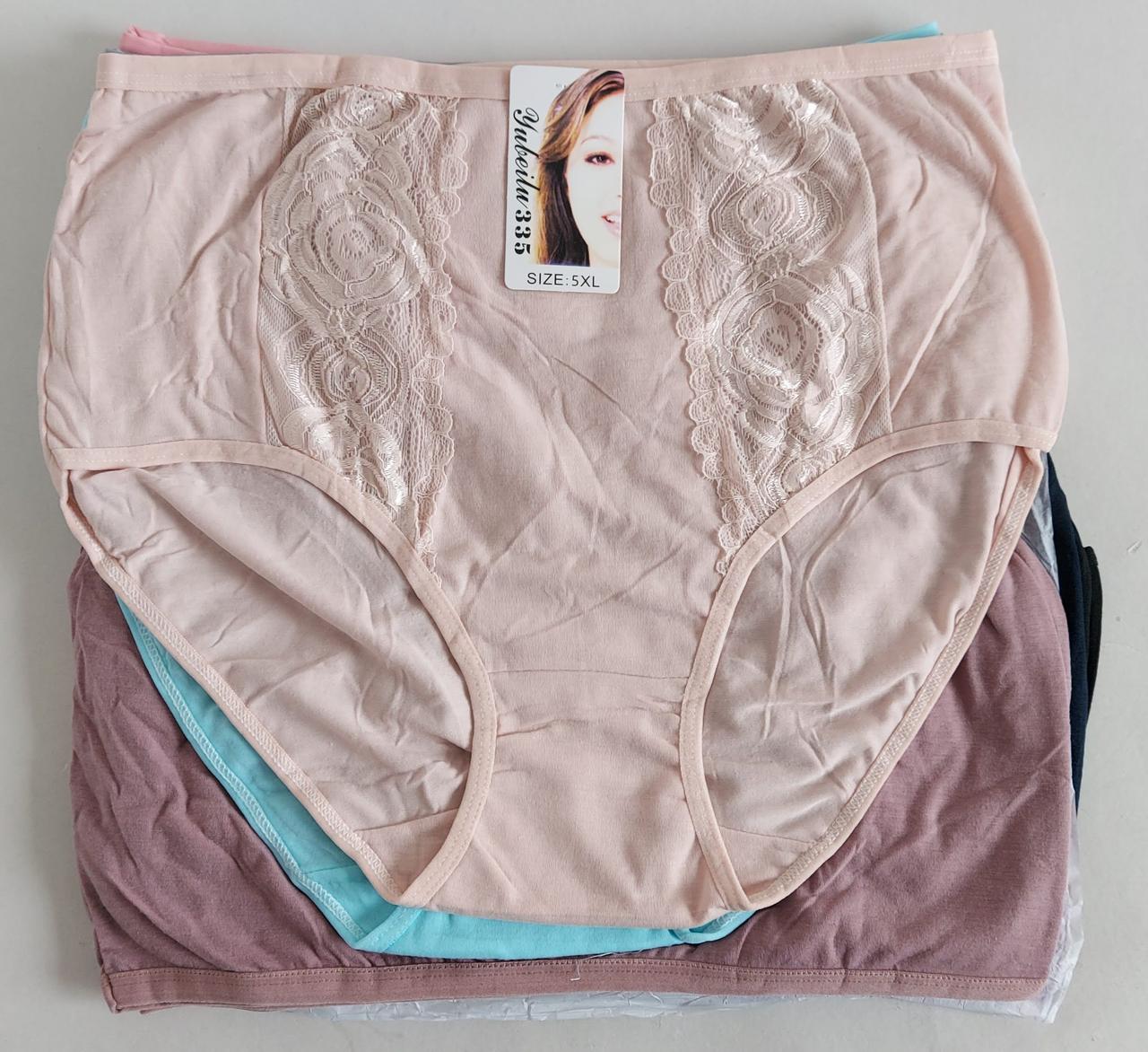 Женские трусы большого размера украшенные кружевом 58/60 р (10 шт) (ID ...