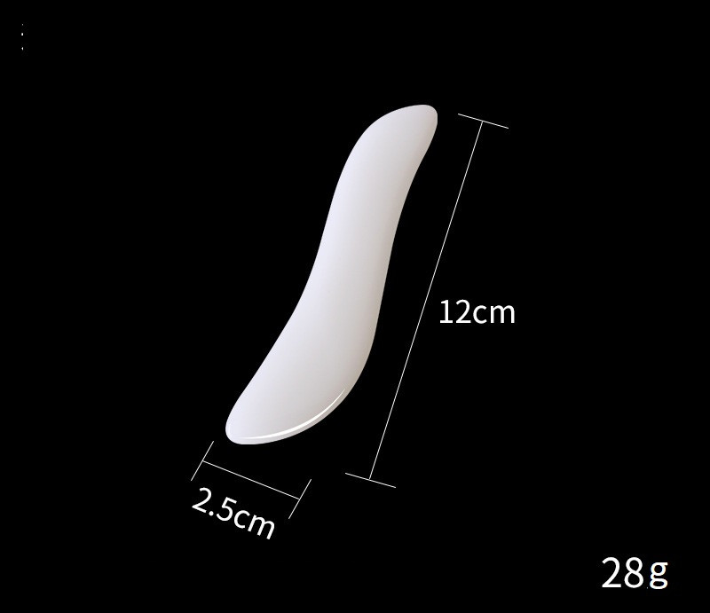 Cкребок для массажа Гуаша из белого нефрита Волна 2.5х10см - фото 1 - id-p2107801345