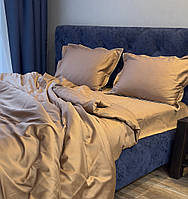 Комплект постельного белья премиального качества полуторный, карамельный цвет