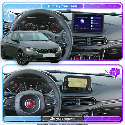 Штатна магнітола Lesko для Fiat Tipo 356 2015-2020 екран 9" 2/32Gb 4G Wi-Fi GPS Top, фото 3