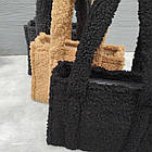 Сумка жіноча шопер 25,5*32 см на блискавці хутро Тедді Nata, фото 4