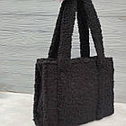 Сумка жіноча шопер 25,5*32 см на блискавці хутро Тедді Nata, фото 2