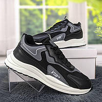 Кросівки жіночі чорні текстильні з сірим Swin shoes 4379, фото 2