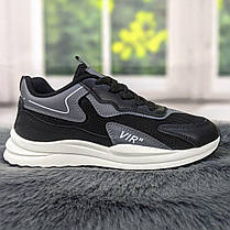 Кросівки жіночі чорні текстильні з сірим Swin shoes 4379, фото 4