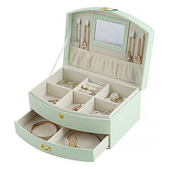 Скринька Casegrace SP-01245 Tiffany 20*15*10 для прикрас і ювелірних виробів дворівнева з дзеркалом