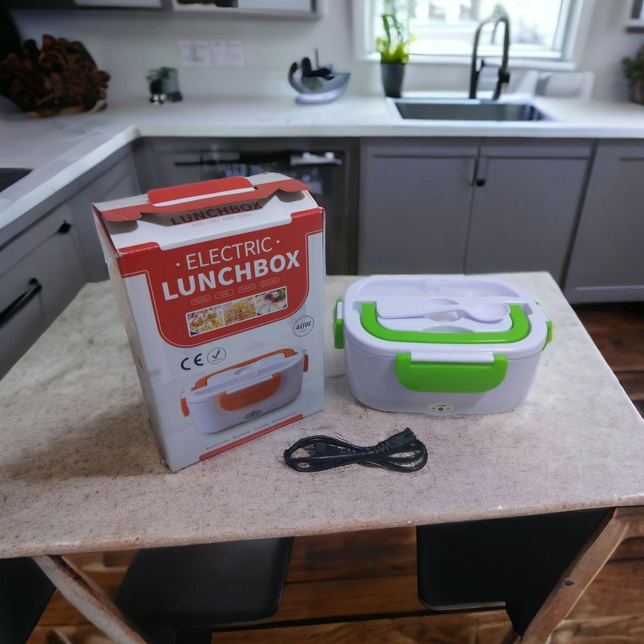 Ланч бокс електричний для їжі з підігрівом від розетки 220V Electronic Lunchbox зелений