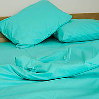 Комплект постельного белья полуторный Ранфорс «Mint Maxy» 143х210 см, мята, голубой, монотонный