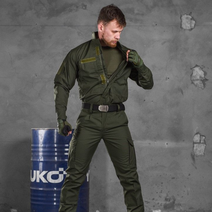 Военный костюм олива "Police", тактическая форма олива 3в1 Китель + Футболка + Брюки 2XL - фото 2 - id-p2107812952