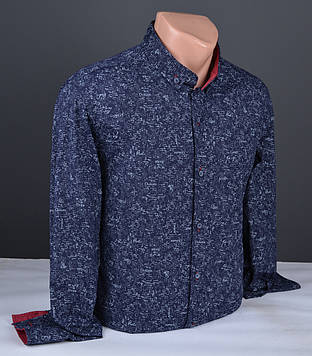 Чоловіча сорочка G-port із візерунком синя Туреччина 1161